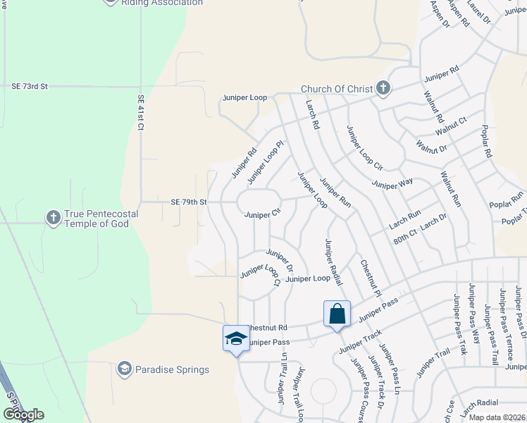map of restaurants, bars, coffee shops, grocery stores, and more near 157 Juniper Circle in Ocala