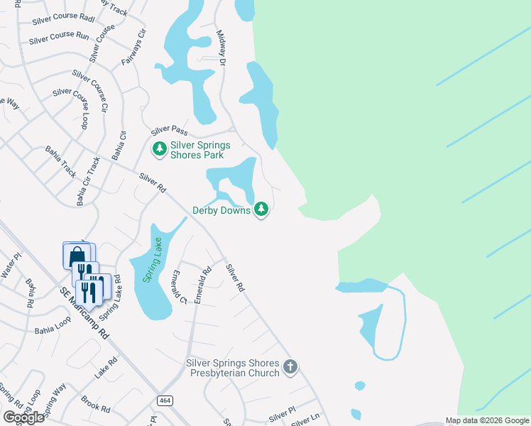 map of restaurants, bars, coffee shops, grocery stores, and more near 7961 Midway Drive Terrace in Ocala