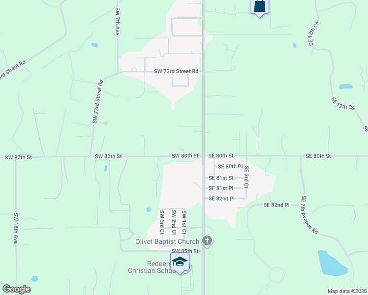 map of restaurants, bars, coffee shops, grocery stores, and more near 211 Southwest 80th Street in Ocala