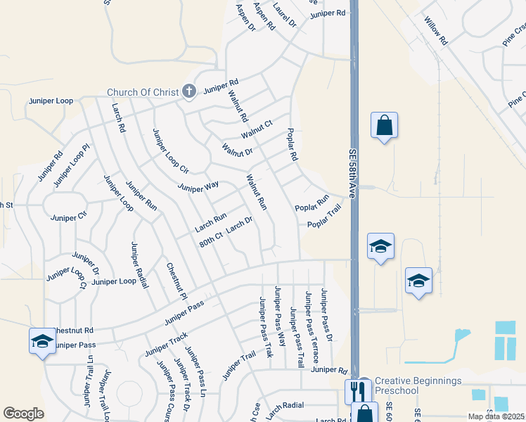 map of restaurants, bars, coffee shops, grocery stores, and more near 42 Walnut Run Court in Ocala