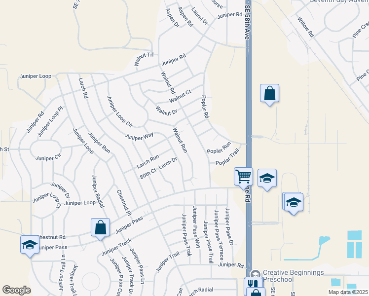 map of restaurants, bars, coffee shops, grocery stores, and more near 38 54th Terrace in Ocala