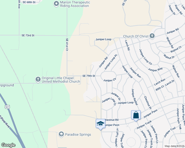map of restaurants, bars, coffee shops, grocery stores, and more near 8098 Juniper Road in Ocala