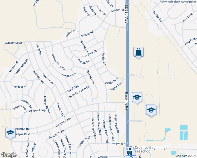 map of restaurants, bars, coffee shops, grocery stores, and more near 49 Walnut Trail in Ocala
