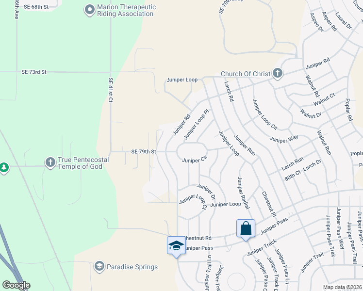 map of restaurants, bars, coffee shops, grocery stores, and more near 157 Juniper Circle in Ocala