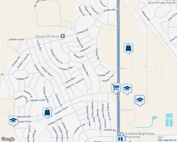 map of restaurants, bars, coffee shops, grocery stores, and more near 38 54th Terrace in Ocala