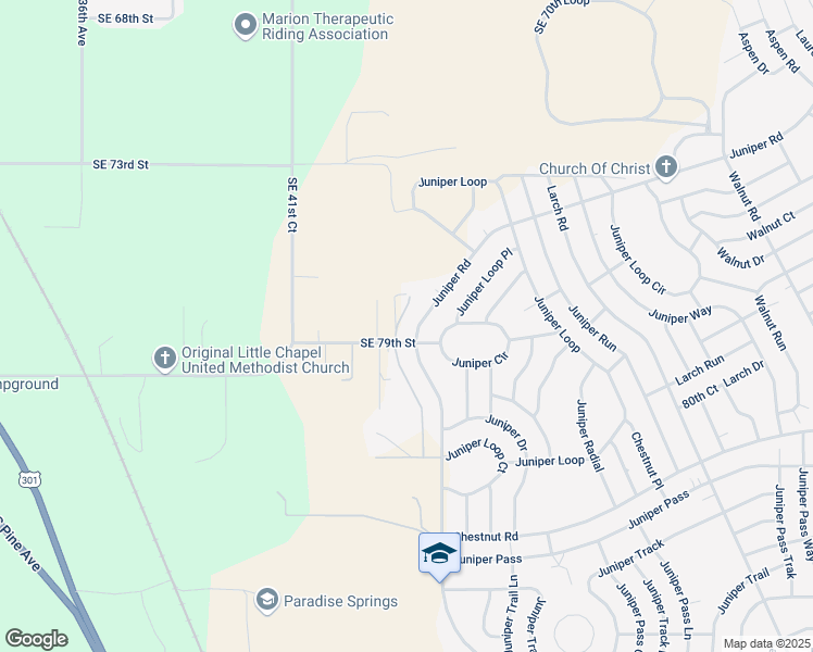 map of restaurants, bars, coffee shops, grocery stores, and more near 8098 Juniper Road in Ocala