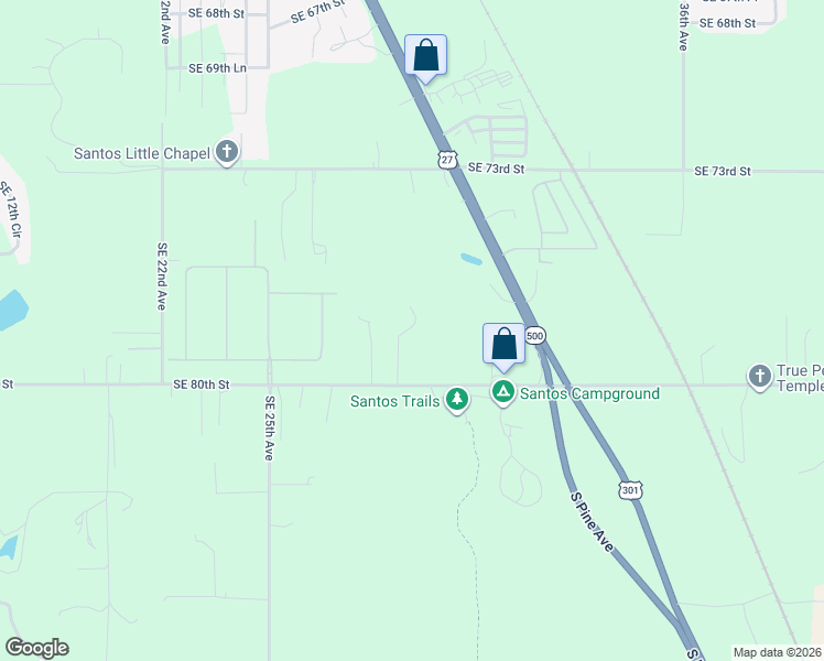 map of restaurants, bars, coffee shops, grocery stores, and more near 2779 Southeast 80th Street in Ocala