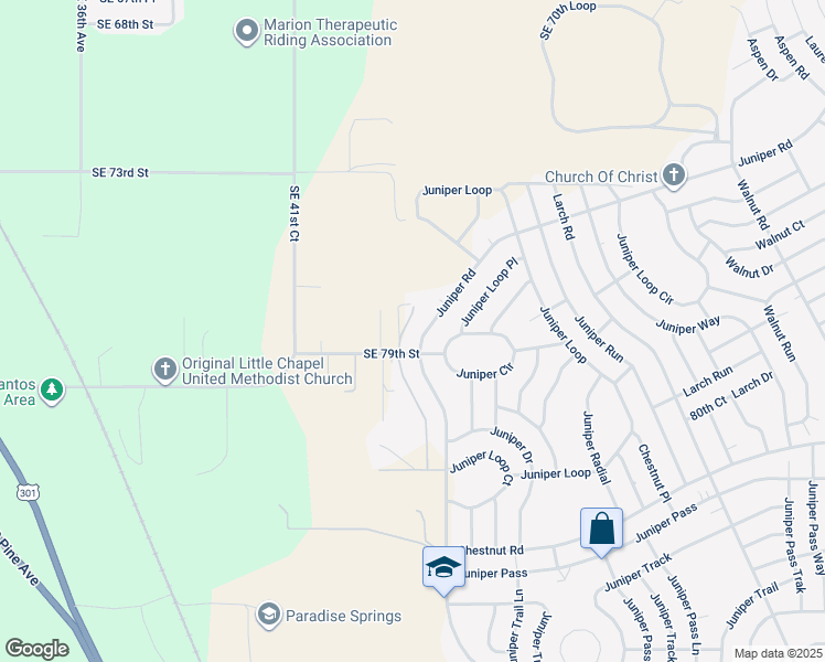 map of restaurants, bars, coffee shops, grocery stores, and more near 8098 Juniper Road in Ocala