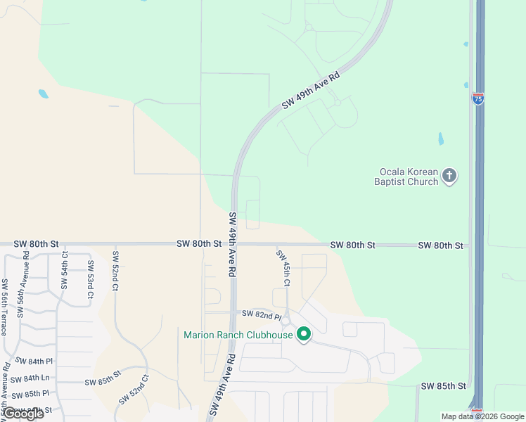map of restaurants, bars, coffee shops, grocery stores, and more near Southwest 43rd Avenue in Ocala