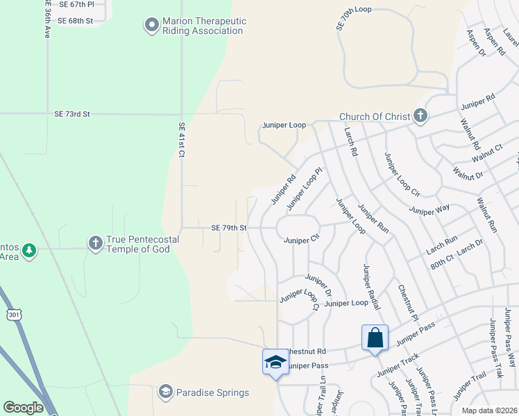 map of restaurants, bars, coffee shops, grocery stores, and more near 4401 Southeast 79th Street in Ocala