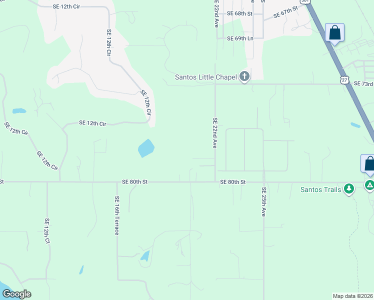 map of restaurants, bars, coffee shops, grocery stores, and more near 7828 Southeast 22nd Avenue in Ocala