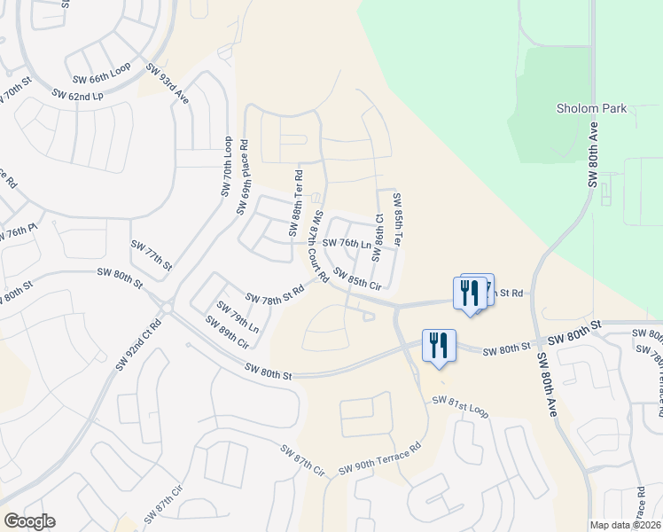 map of restaurants, bars, coffee shops, grocery stores, and more near 8742 SW 76th Street Rd in Ocala