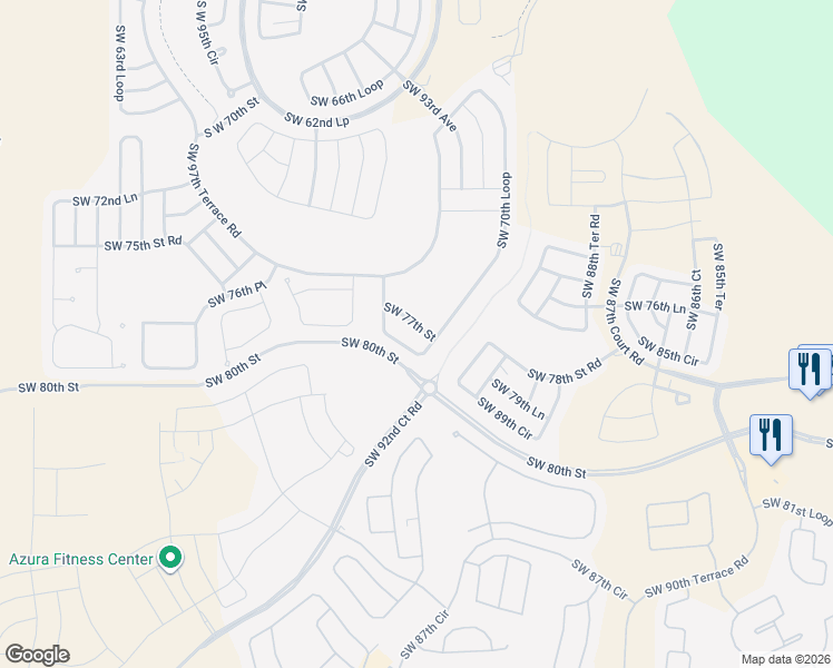 map of restaurants, bars, coffee shops, grocery stores, and more near 9248 SW 77th Street in Ocala