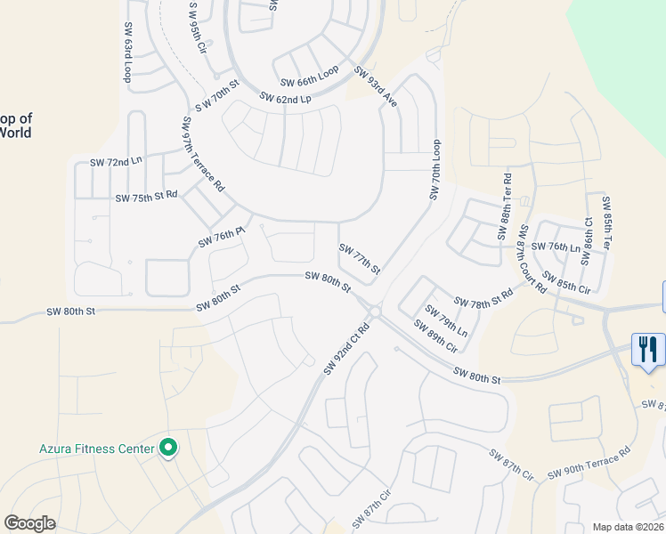 map of restaurants, bars, coffee shops, grocery stores, and more near 9387 Southwest 70th Loop in Ocala