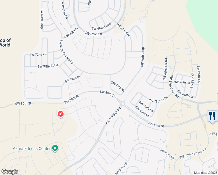 map of restaurants, bars, coffee shops, grocery stores, and more near 9387 Southwest 70th Loop in Ocala