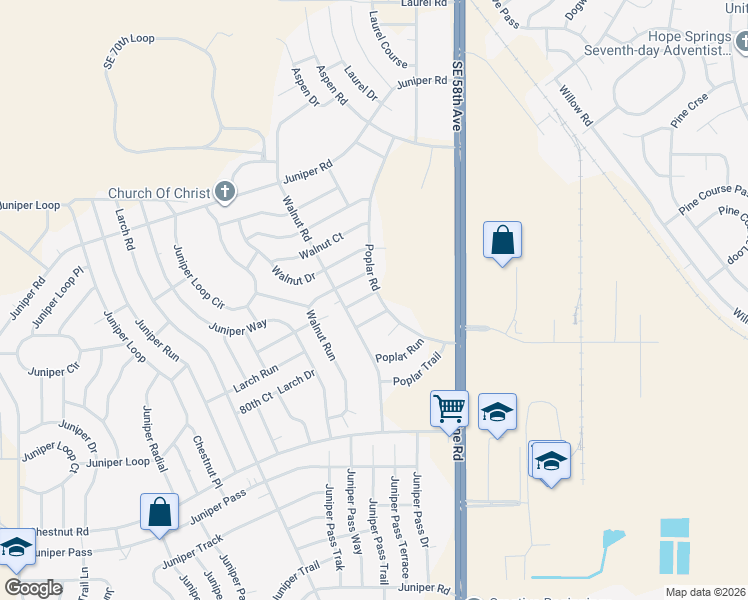 map of restaurants, bars, coffee shops, grocery stores, and more near 9 Poplar Place in Ocala