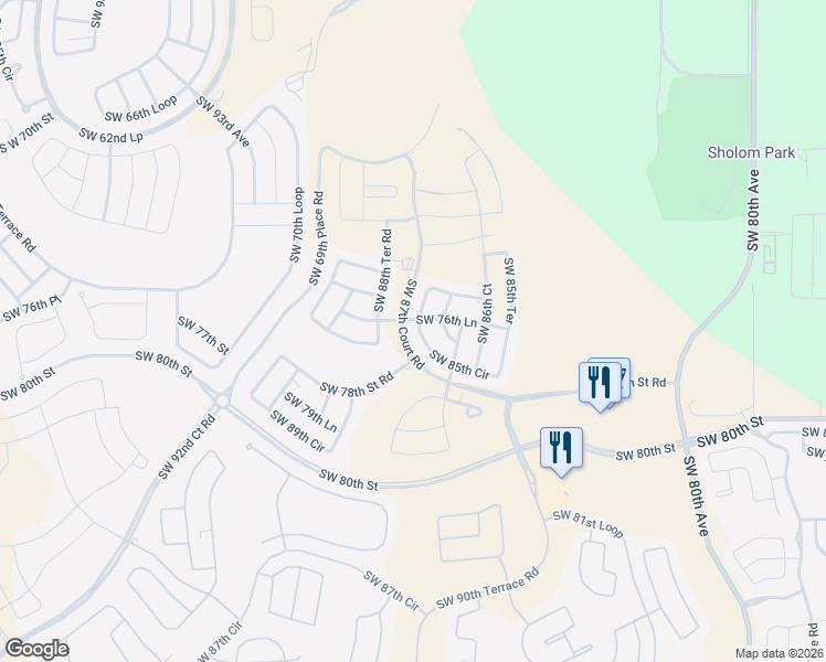 map of restaurants, bars, coffee shops, grocery stores, and more near 8742 SW 76th Street Rd in Ocala