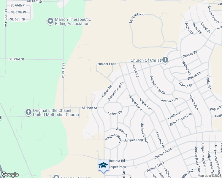 map of restaurants, bars, coffee shops, grocery stores, and more near 8053 Juniper Road in Ocala