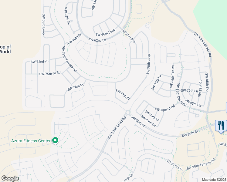 map of restaurants, bars, coffee shops, grocery stores, and more near 9461 Southwest 70th Loop in Ocala