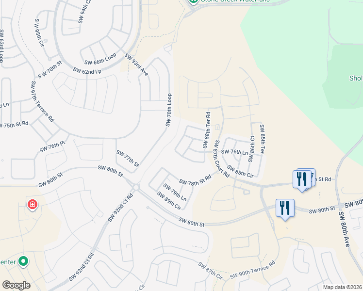 map of restaurants, bars, coffee shops, grocery stores, and more near 9171 Southwest 70th Loop in Ocala