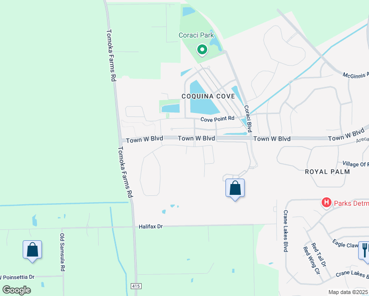 map of restaurants, bars, coffee shops, grocery stores, and more near 5508 Estero Loop in Port Orange