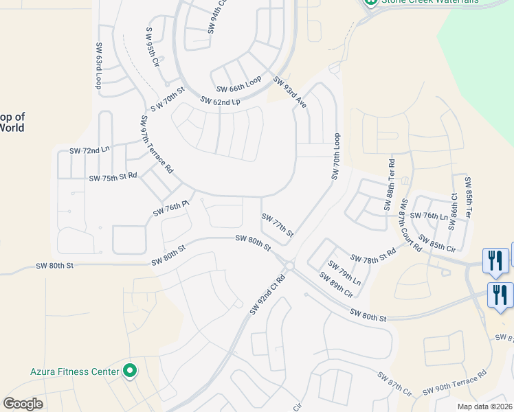 map of restaurants, bars, coffee shops, grocery stores, and more near 9461 Southwest 70th Loop in Ocala