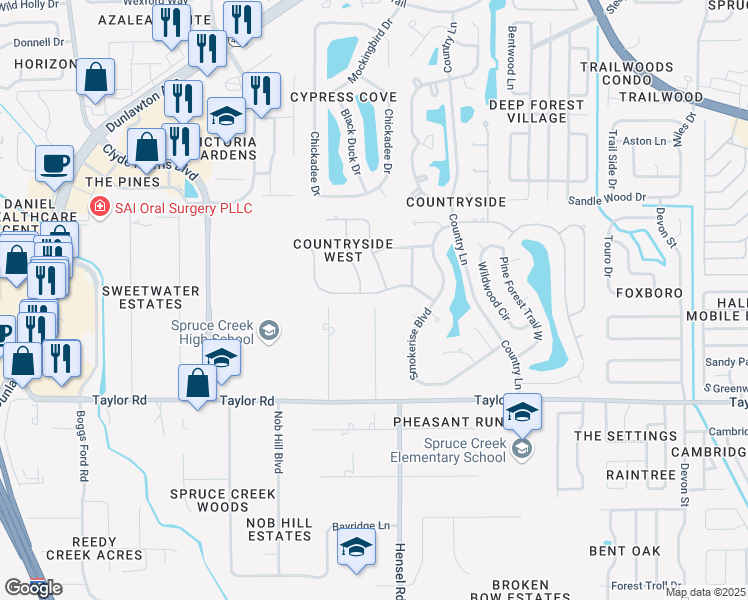 map of restaurants, bars, coffee shops, grocery stores, and more near 928 Countryside West Boulevard in Port Orange