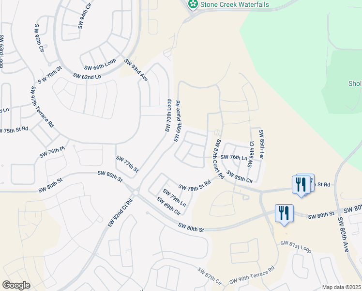 map of restaurants, bars, coffee shops, grocery stores, and more near 9171 Southwest 70th Loop in Ocala