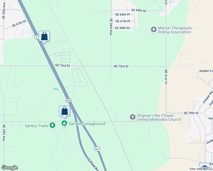 map of restaurants, bars, coffee shops, grocery stores, and more near 7576 Southeast 36th Avenue in Ocala