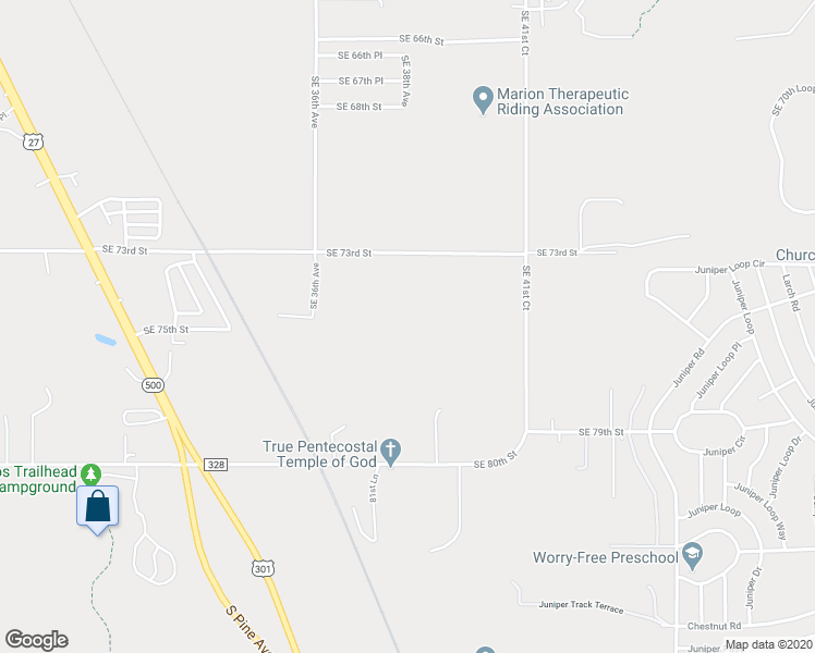 map of restaurants, bars, coffee shops, grocery stores, and more near 7529 Southeast 36th Avenue in Ocala