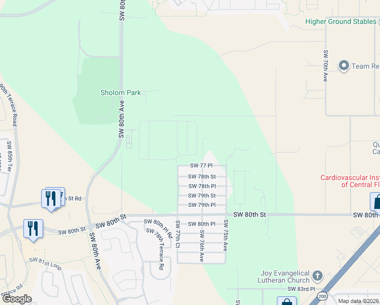 map of restaurants, bars, coffee shops, grocery stores, and more near 7688 Southwest 77 Place in Ocala