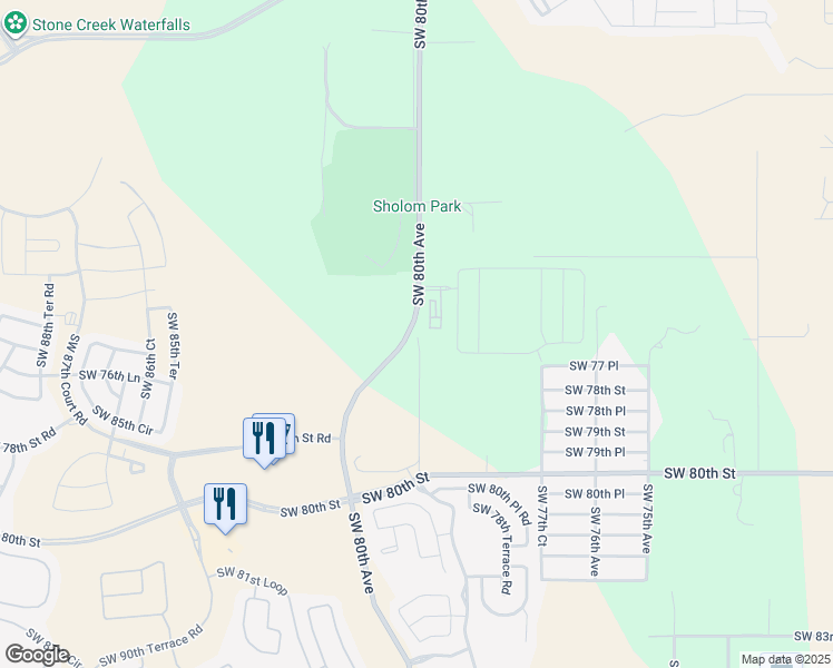 map of restaurants, bars, coffee shops, grocery stores, and more near 7751 Southwest 80th Avenue in Ocala