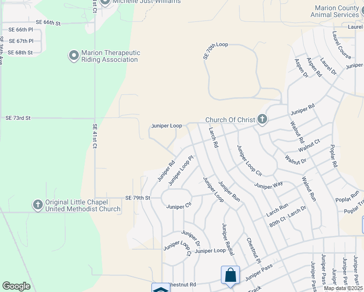 map of restaurants, bars, coffee shops, grocery stores, and more near 9 Juniper Loop in Ocala