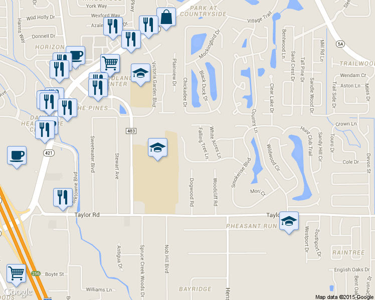 map of restaurants, bars, coffee shops, grocery stores, and more near 967 Countryside West Boulevard in Port Orange