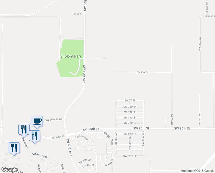 map of restaurants, bars, coffee shops, grocery stores, and more near 7401 Southwest 80th Avenue in Ocala