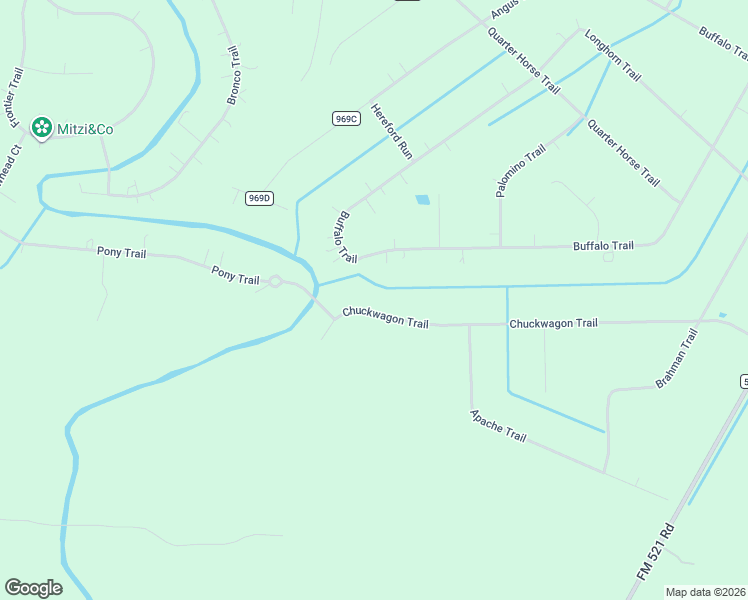 map of restaurants, bars, coffee shops, grocery stores, and more near 938 Chuckwagon Trail in Angleton
