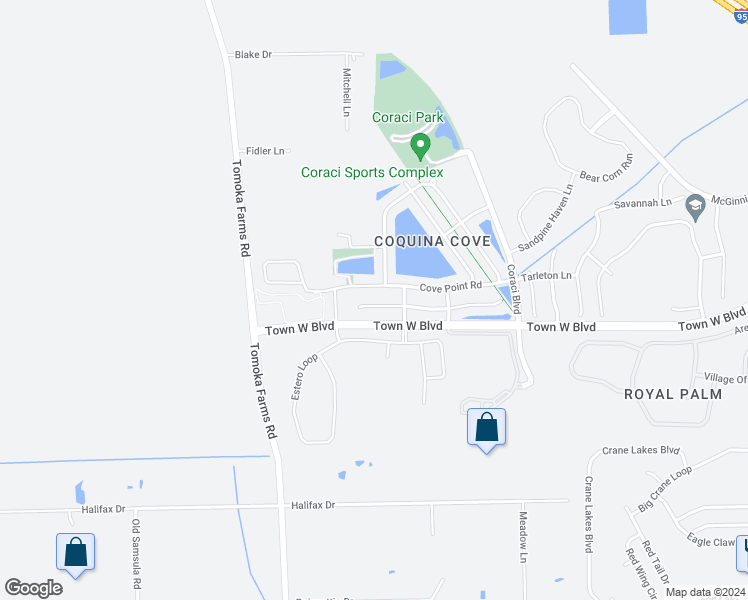 map of restaurants, bars, coffee shops, grocery stores, and more near 1995 Yellowfin Drive in Port Orange