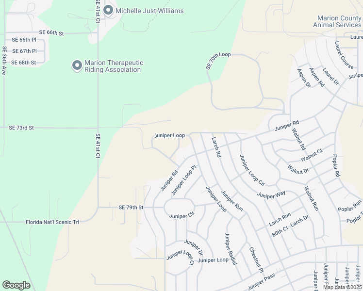 map of restaurants, bars, coffee shops, grocery stores, and more near 9 Juniper Loop in Ocala