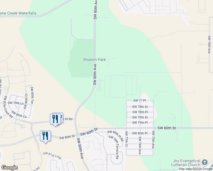 map of restaurants, bars, coffee shops, grocery stores, and more near 7751 Southwest 80th Avenue in Ocala