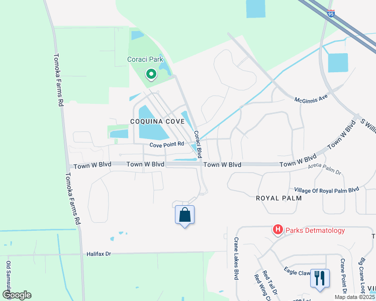 map of restaurants, bars, coffee shops, grocery stores, and more near 1905 Yellowfin Drive in Port Orange