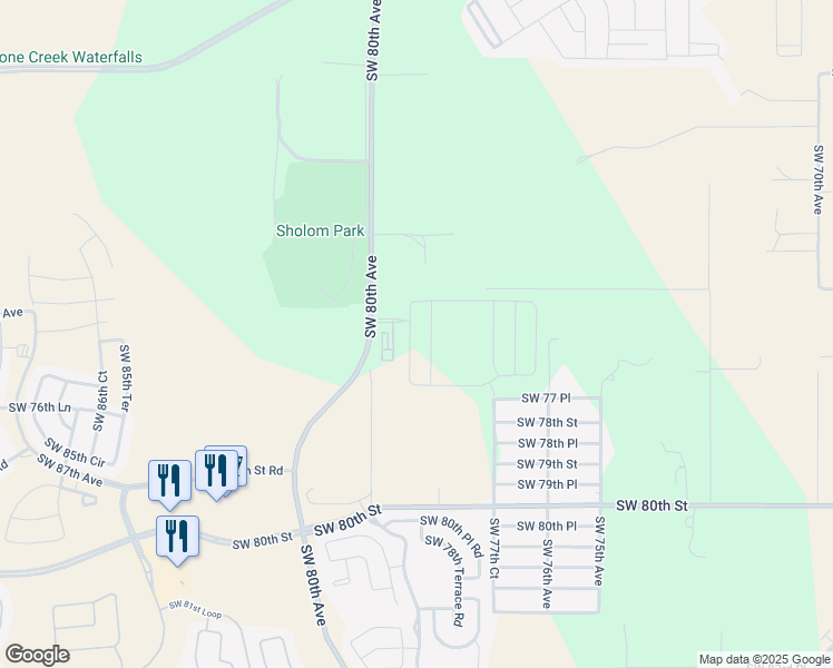 map of restaurants, bars, coffee shops, grocery stores, and more near 7751 Southwest 80th Avenue in Ocala
