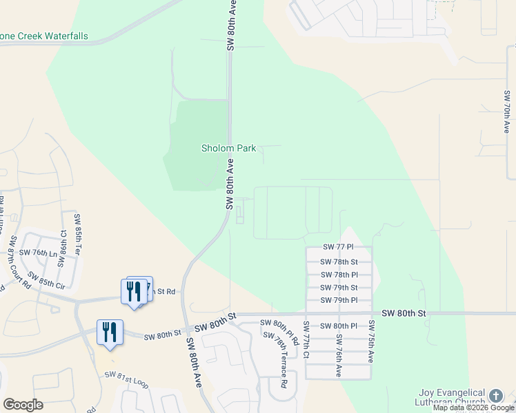 map of restaurants, bars, coffee shops, grocery stores, and more near 7751 Southwest 80th Avenue in Ocala