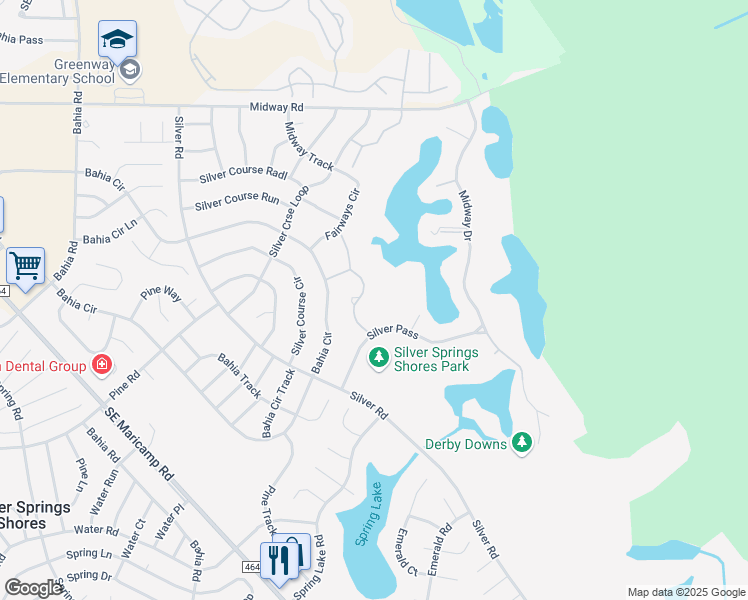 map of restaurants, bars, coffee shops, grocery stores, and more near 606 Fairways Circle in Ocala