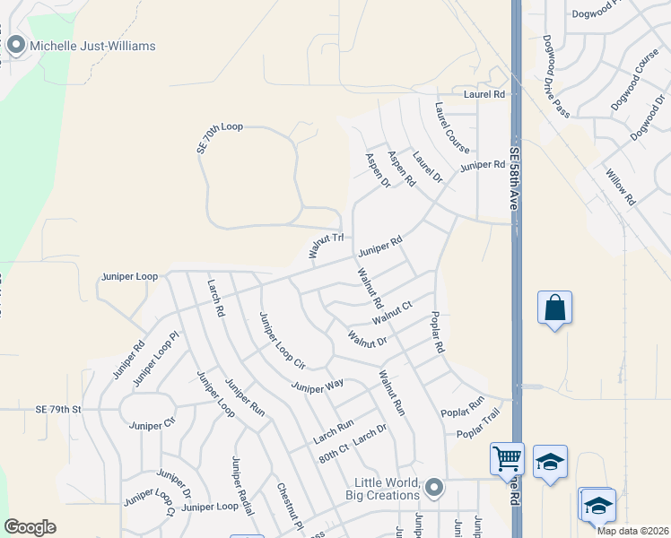 map of restaurants, bars, coffee shops, grocery stores, and more near 7913 Juniper Road in Ocala