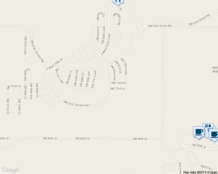 map of restaurants, bars, coffee shops, grocery stores, and more near 9181 Southwest 70th Loop in Ocala