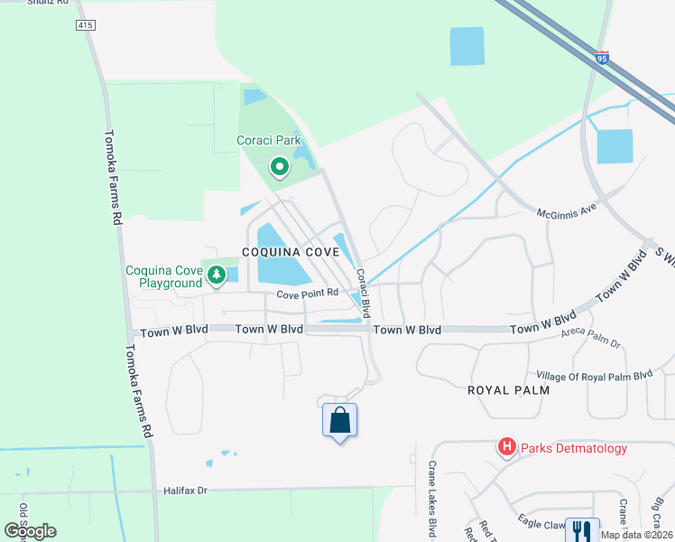 map of restaurants, bars, coffee shops, grocery stores, and more near 5310 Cordgrass Bend Lane in Port Orange