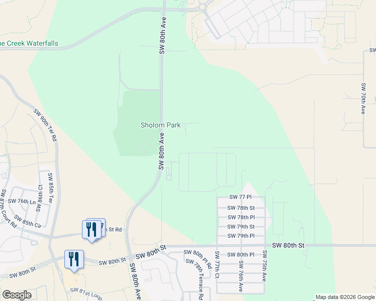 map of restaurants, bars, coffee shops, grocery stores, and more near 7119 Southwest 80th Avenue in Ocala