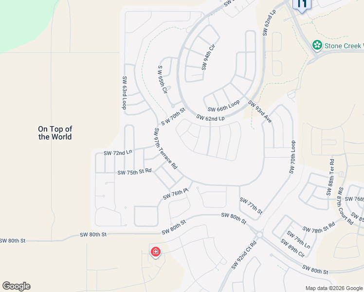 map of restaurants, bars, coffee shops, grocery stores, and more near 9531 Southwest 71st Loop in Ocala