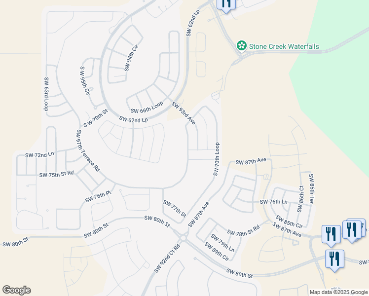 map of restaurants, bars, coffee shops, grocery stores, and more near 9557 Southwest 70th Loop in Ocala