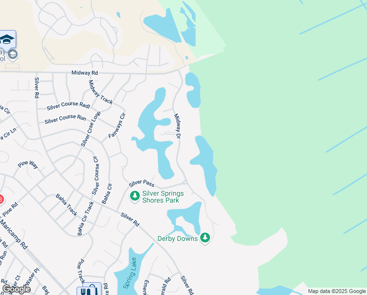 map of restaurants, bars, coffee shops, grocery stores, and more near 626 Midway Drive in Ocala
